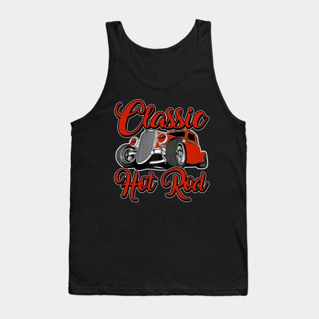 Red Classic Hotrod Tank Top by Nifty T Shirts